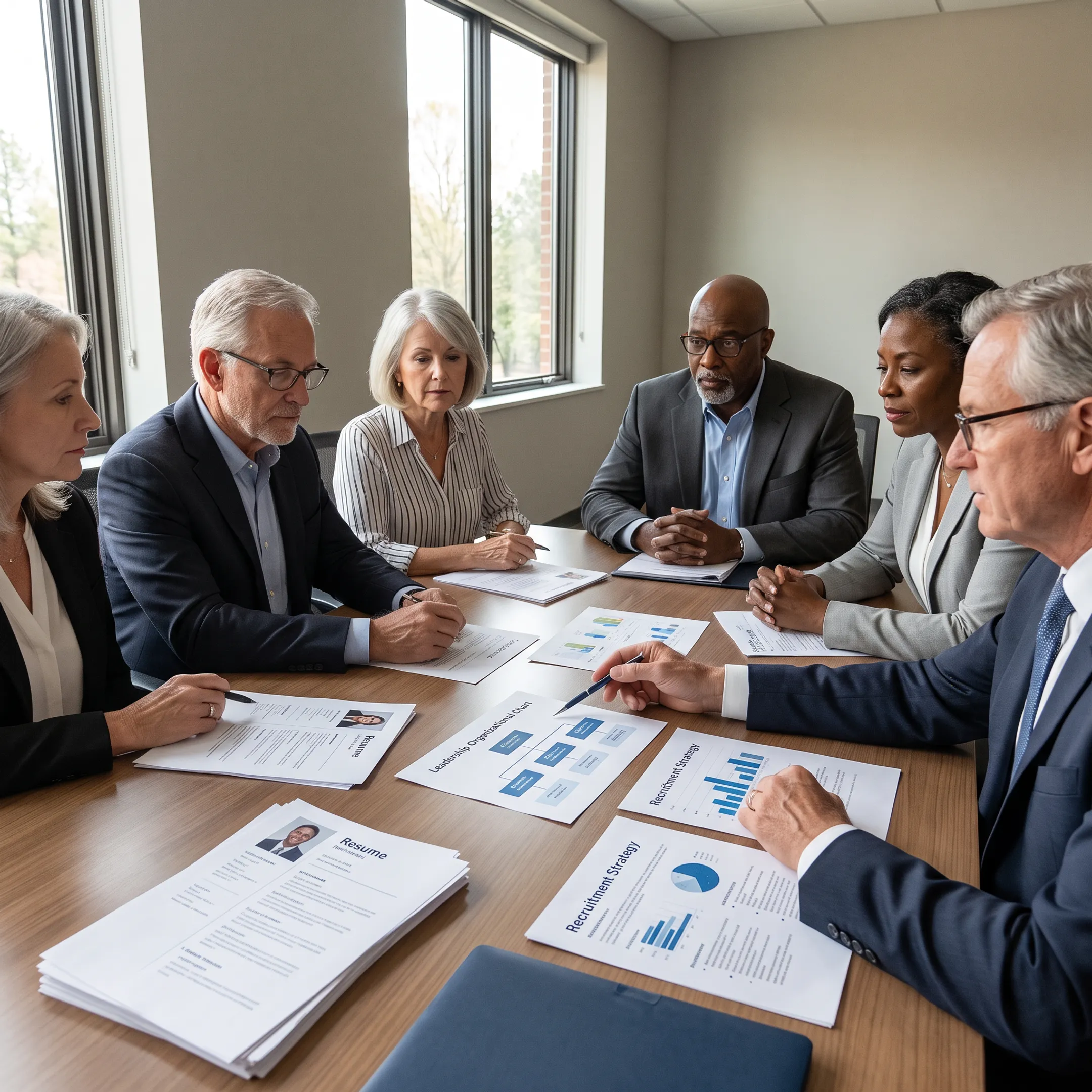 Business leaders reviewing a commercial recruitment strategy