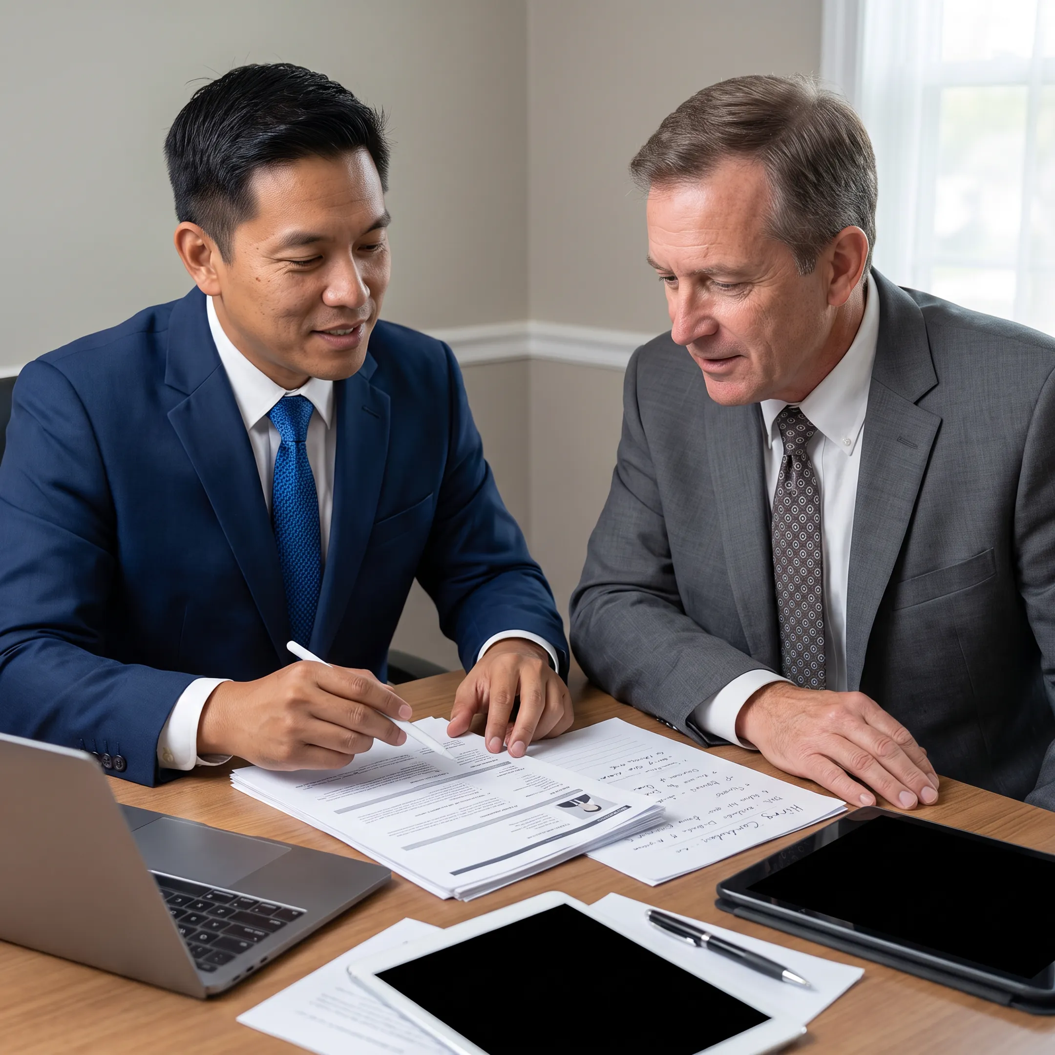 Recruiter presenting qualified manufacturing candidates to an employer