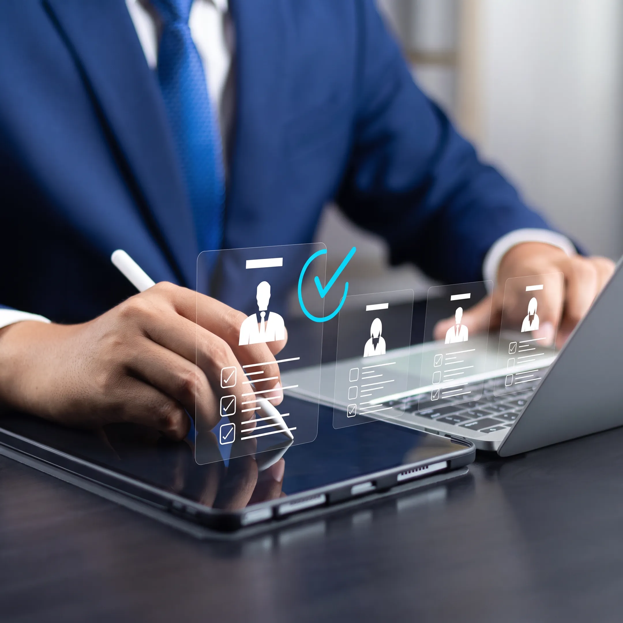 Recruitment consultant evaluating qualified candidates for an employer