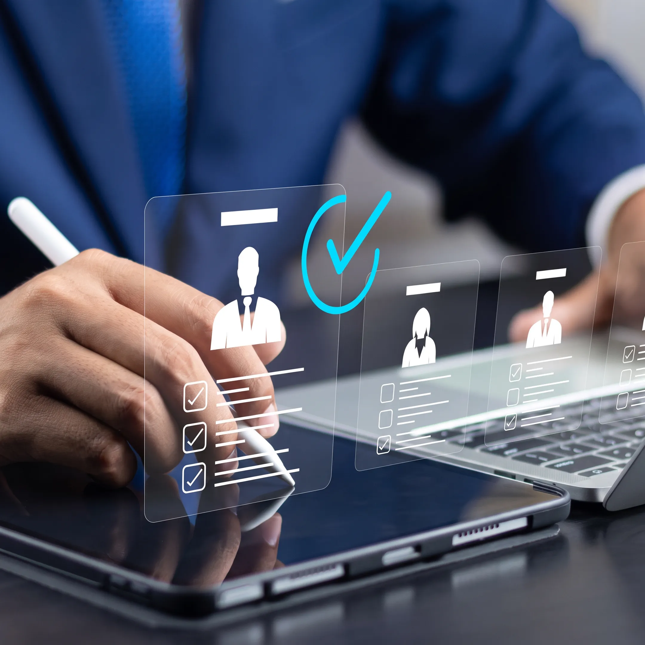 Recruitment specialist discussing a candidate shortlist with an employer