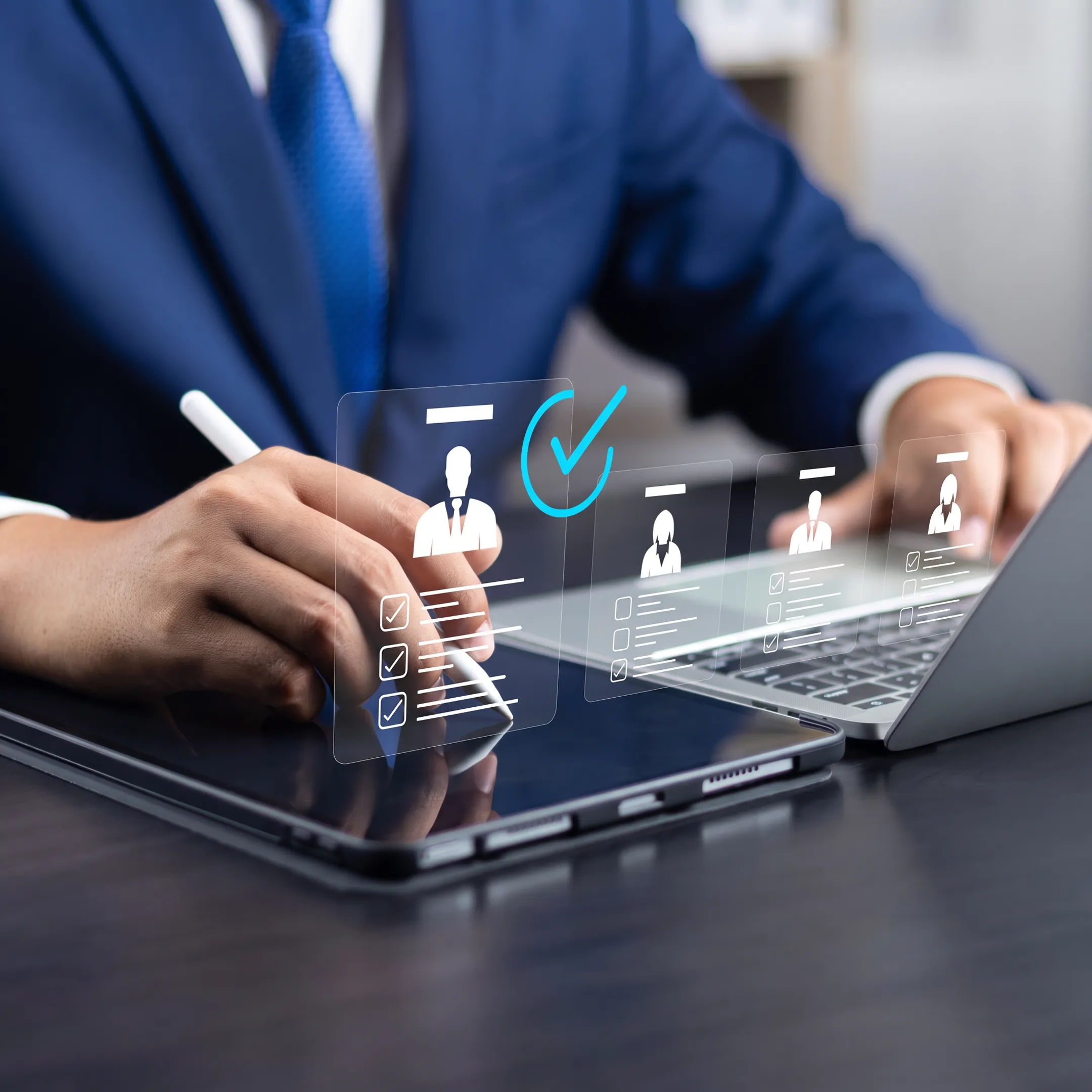 Consultant presenting an executive candidate shortlist to an employer