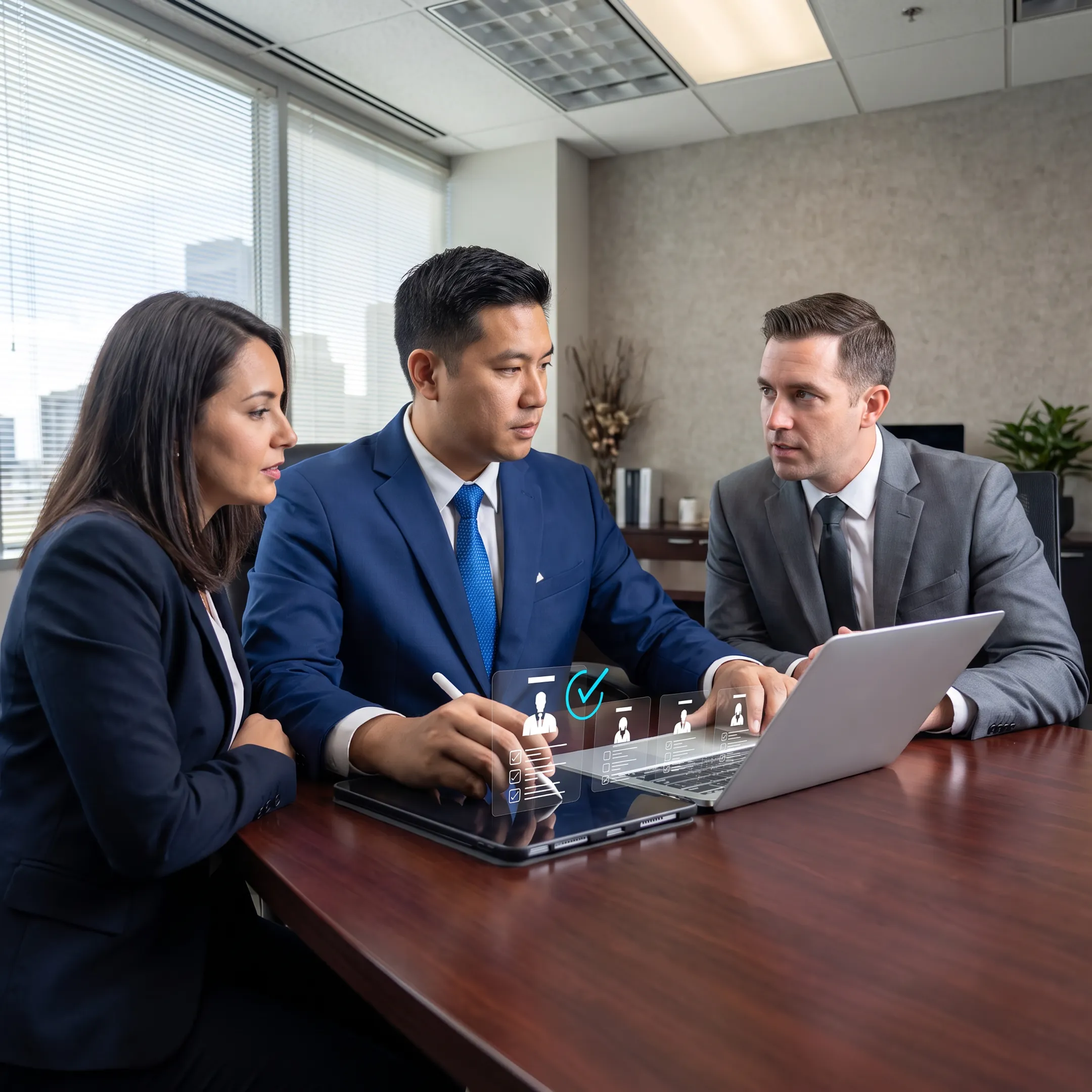 Executive search consultants reviewing leadership candidates with Denver employers