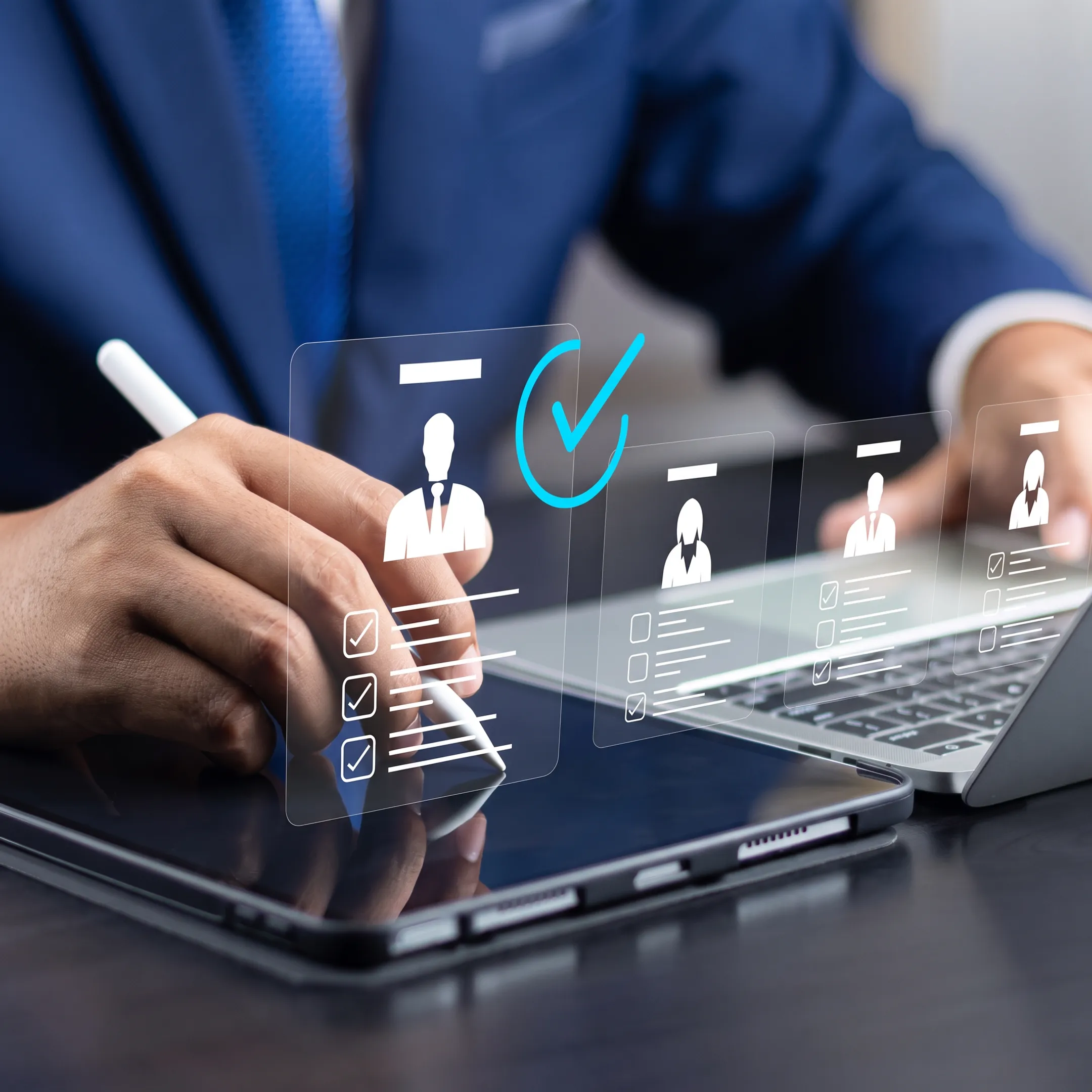 Recruitment specialist presenting a sales candidate shortlist to an employer