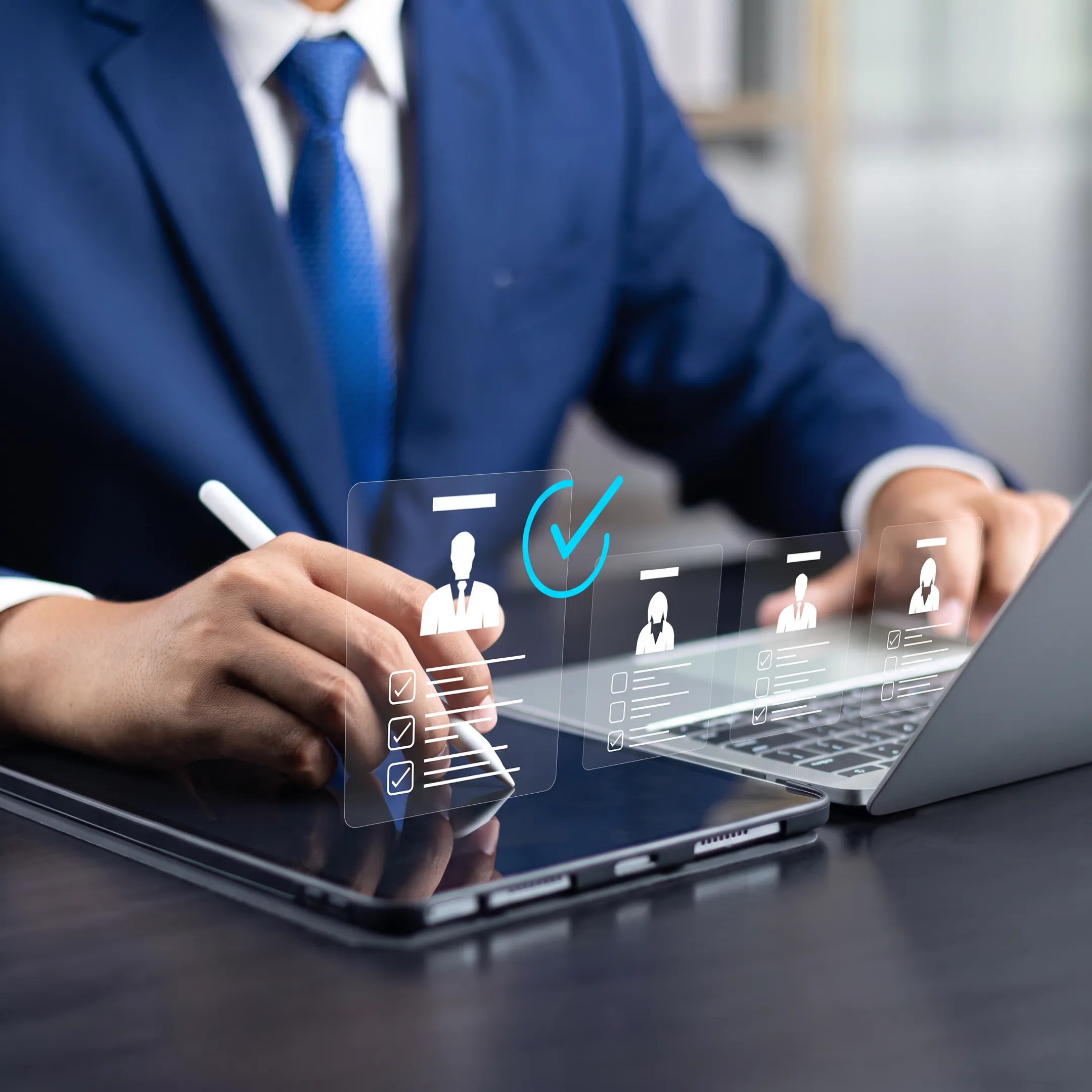 Recruitment specialists evaluating customer service talent for a US employer