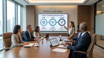 Hallett Leadership STOP LOOK CHOOSE executive coaching Discovery Model framework diagram