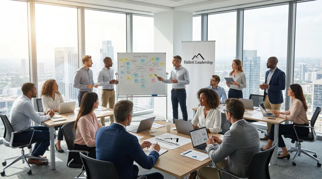 Hallett Leadership Accelerated Leadership Program cohort session with executives in workshop