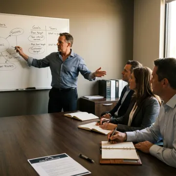 Executive leadership coaching process in conference room