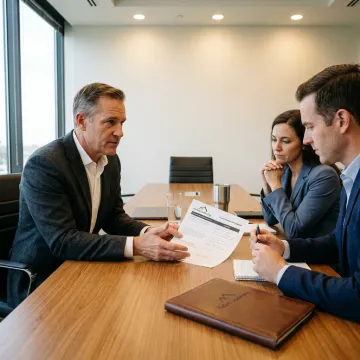 Executive coach guiding a leadership planning session