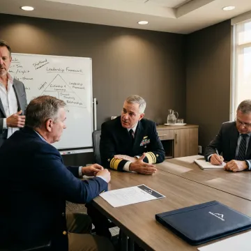 Navy leaders participating in executive leadership development