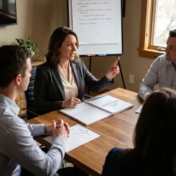 Woman leader in executive presence coaching session