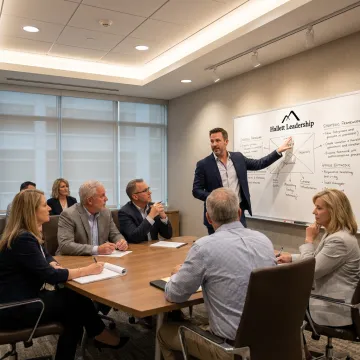 Facilitator leading executive training session