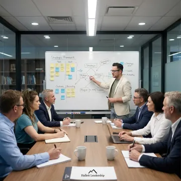 Leadership team participating in a strategy development workshop