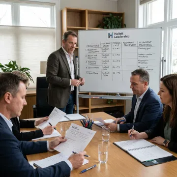 Leadership coach guiding executive team process