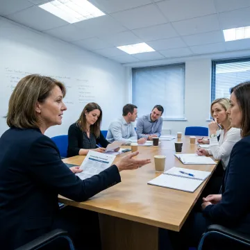 Leadership coach facilitating executive training session