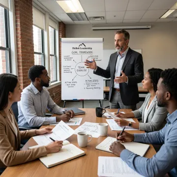Leadership coach guiding emerging managers