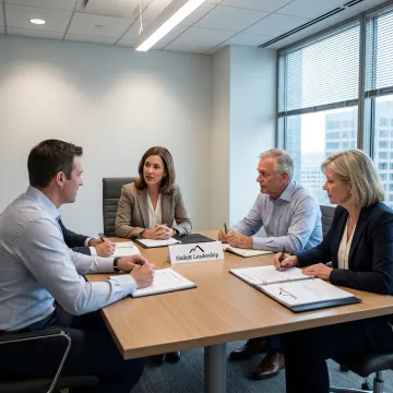 Leadership coach guiding executive team strategy session