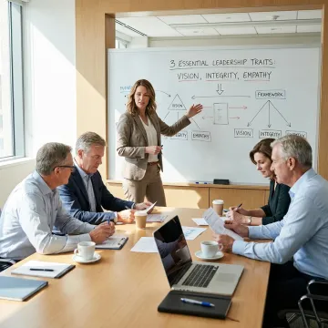 Facilitator guiding executives through a leadership process