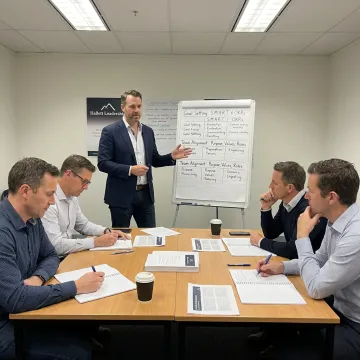 Leadership consultant guiding executive team process