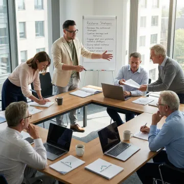 Leadership resilience workshop with executives collaborating