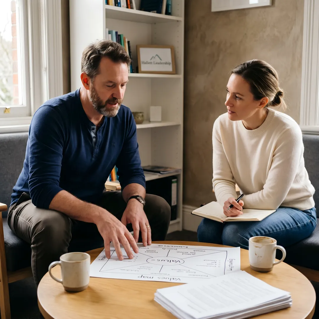 Leadership coach working with nonprofit executive