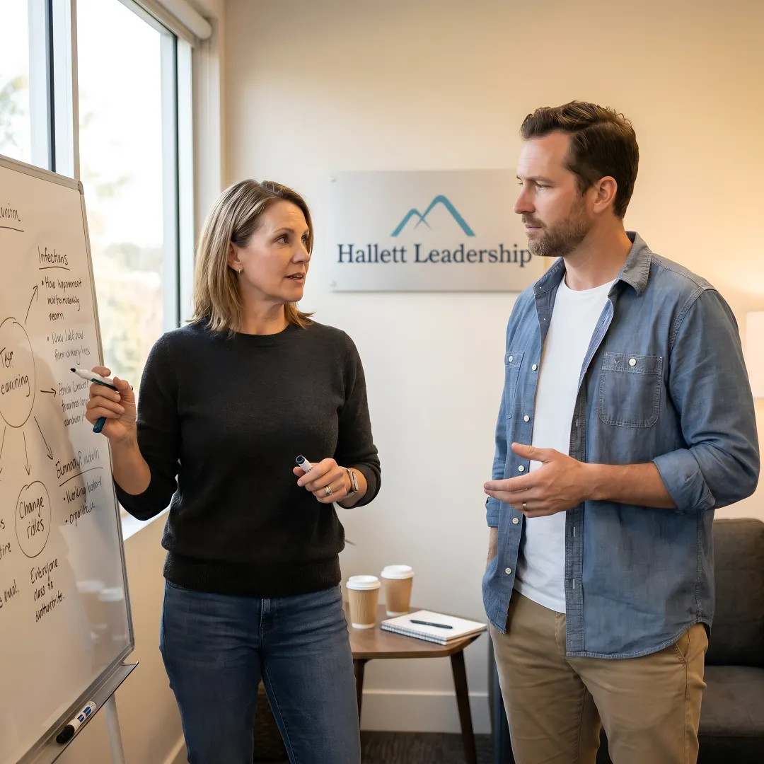Executive coach guiding CTO leadership planning