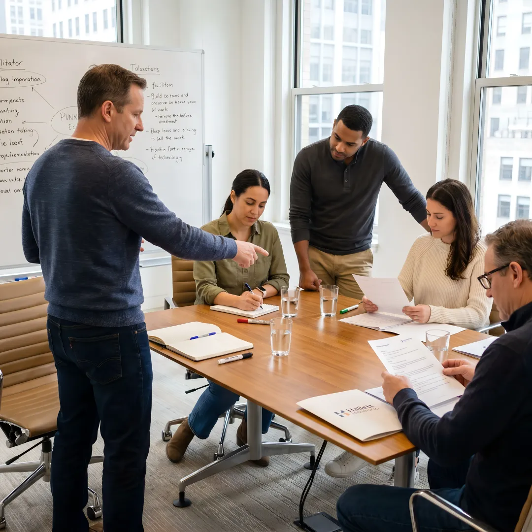 Leadership workshop in a New York City boardroom