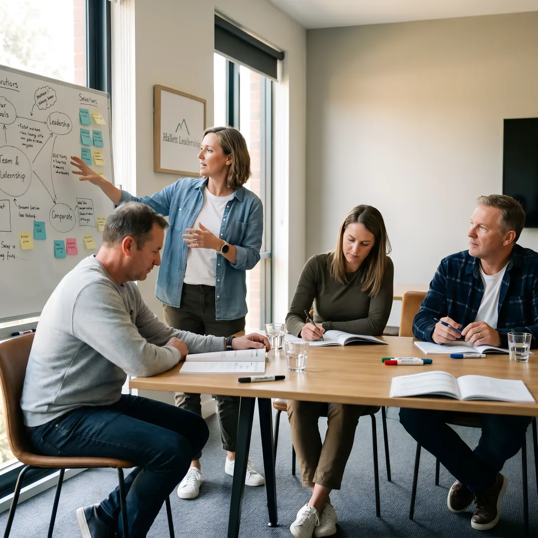 Facilitator leading leadership development process