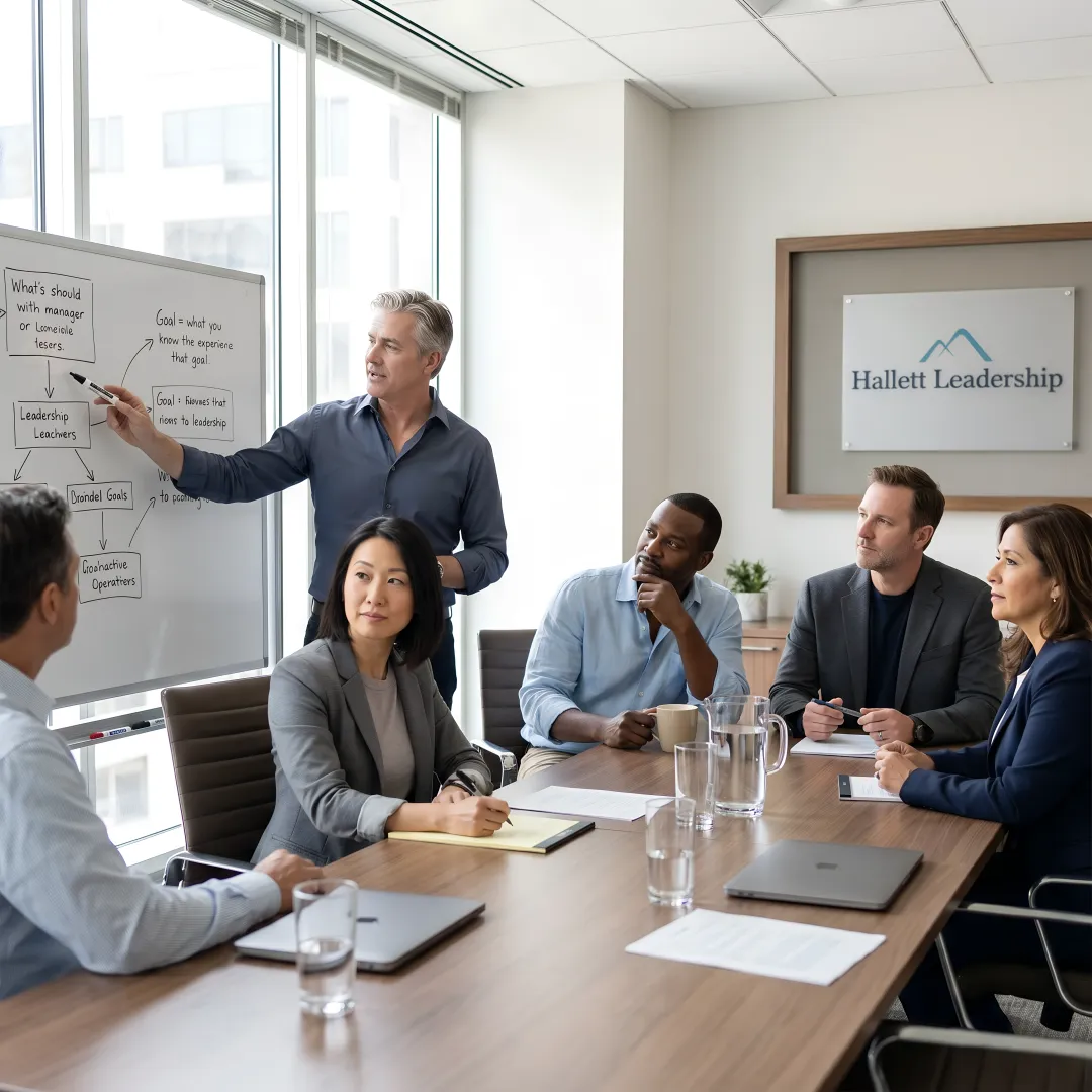 Executive leadership coaching process in conference room