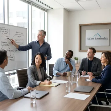 Executive leadership coaching process in conference room