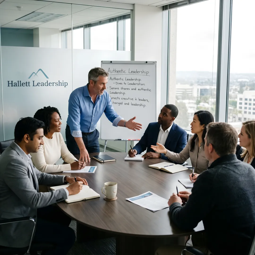 Executive coach guiding leaders through a development process