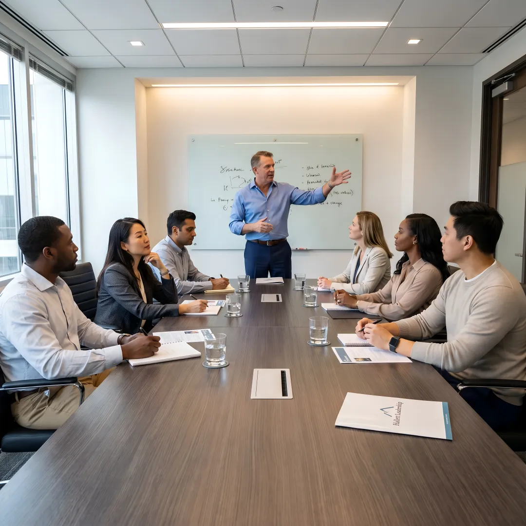 Executive coaching session with Dallas business leaders
