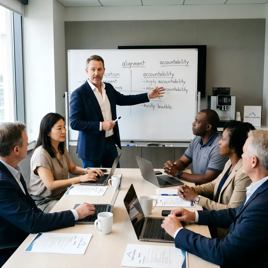 Leadership consultant guiding executive team process
