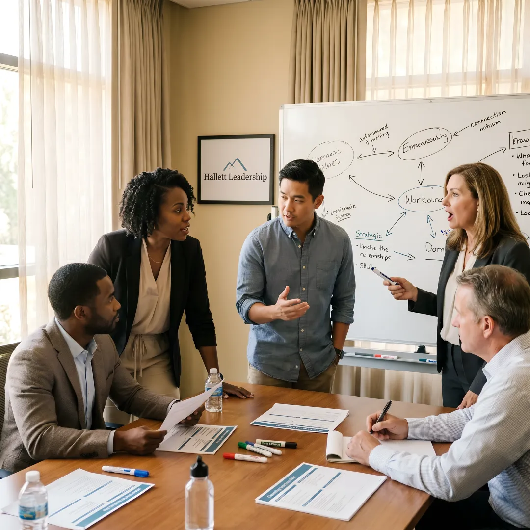 Emerging leaders in a leadership development workshop