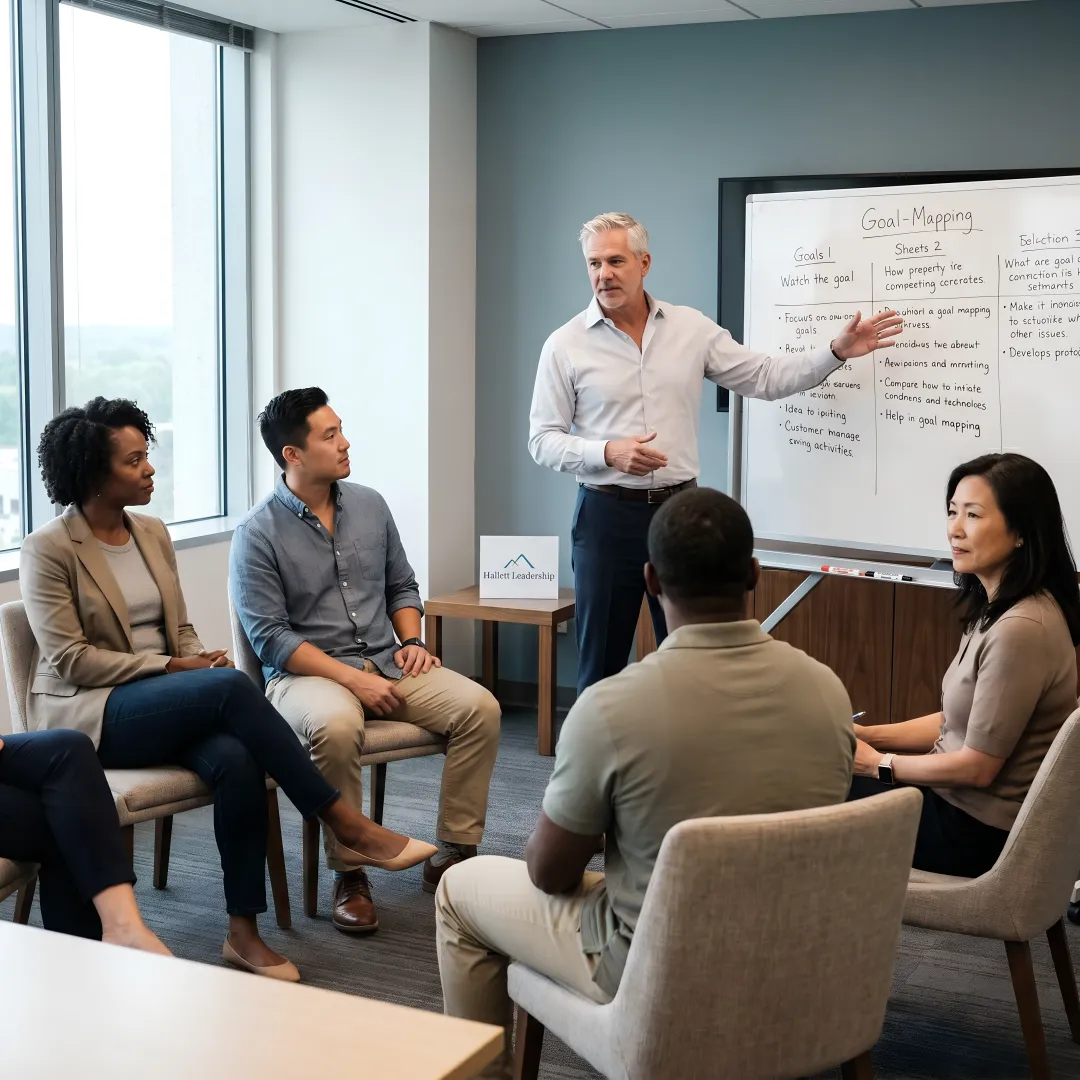 Executive coaching session focused on leadership goals