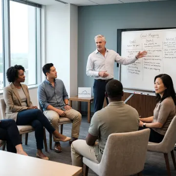 Executive coaching session focused on leadership goals