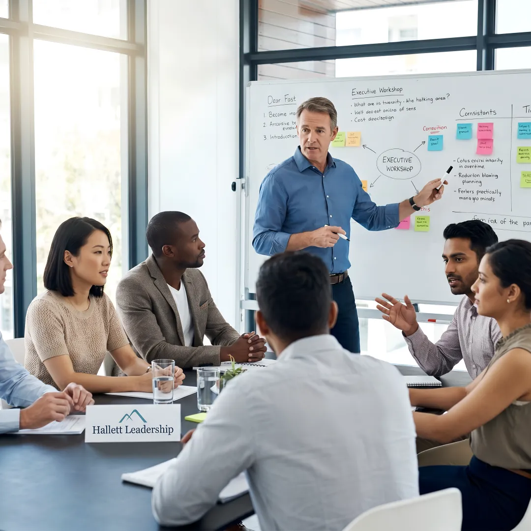 Corporate leaders in a communication training workshop