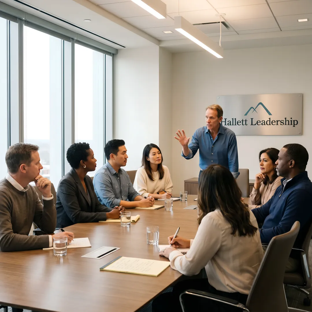 Leadership consultant guiding an executive culture workshop