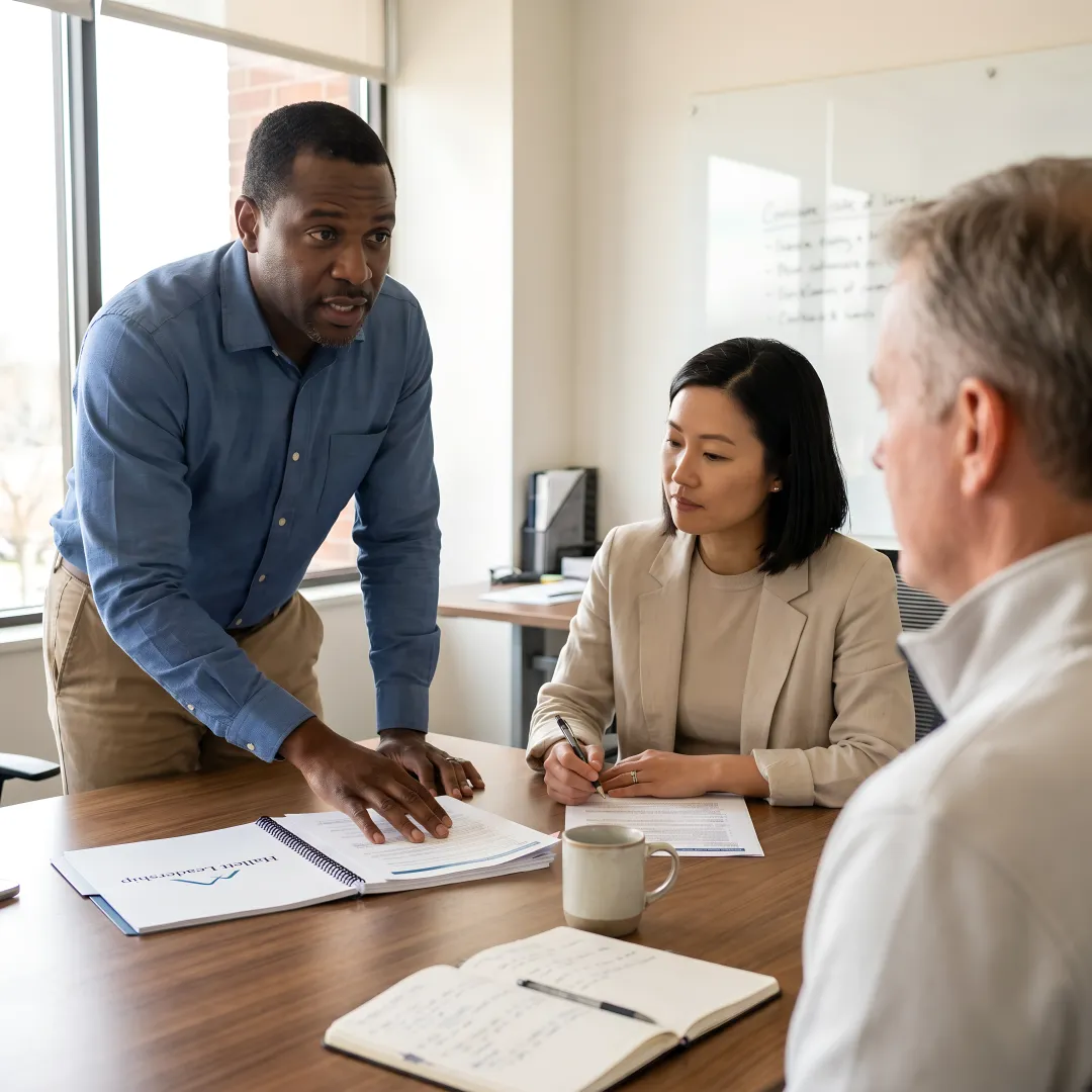 Leadership coaching process with goals and feedback