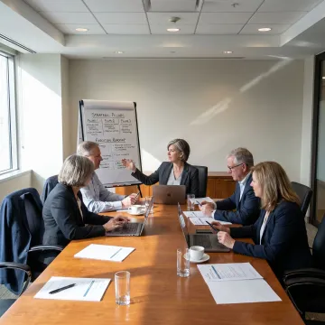 Executive leadership coaching session with team planning