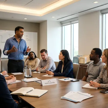 Facilitator leading emotional intelligence workshop