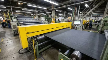 Hammer-IMS M-Ray contactless thickness measurement sensor mounted on production line