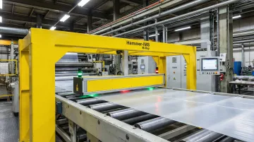 Hammer-IMS M-Ray inline thickness measurement scanner on active extrusion line