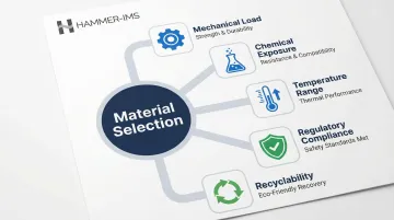 Plastic sheet material selection criteria five-factor decision framework infographic