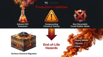 Rubber industry environmental liabilities across production and end-of-life waste chain
