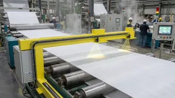 Hammer-IMS M-Ray sensor mounted above industrial production line measuring material