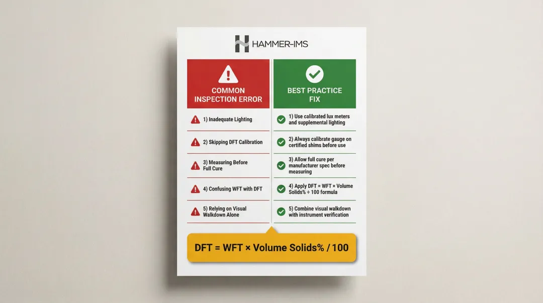 Five most common paint inspection errors and best practice prevention methods