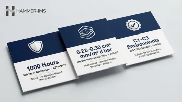 Water-based coating performance data salt spray barrier and ISO corrosion ratings comparison