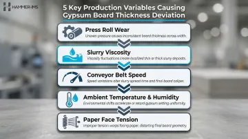 5 gypsum board production variables causing thickness deviation during manufacturing