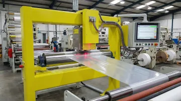 Hammer-IMS M-Ray inline film gauge scanning system mounted on production web line