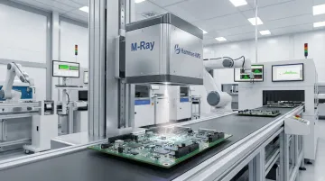 Hammer-IMS M-Ray inline conformal coating thickness measurement system on production line